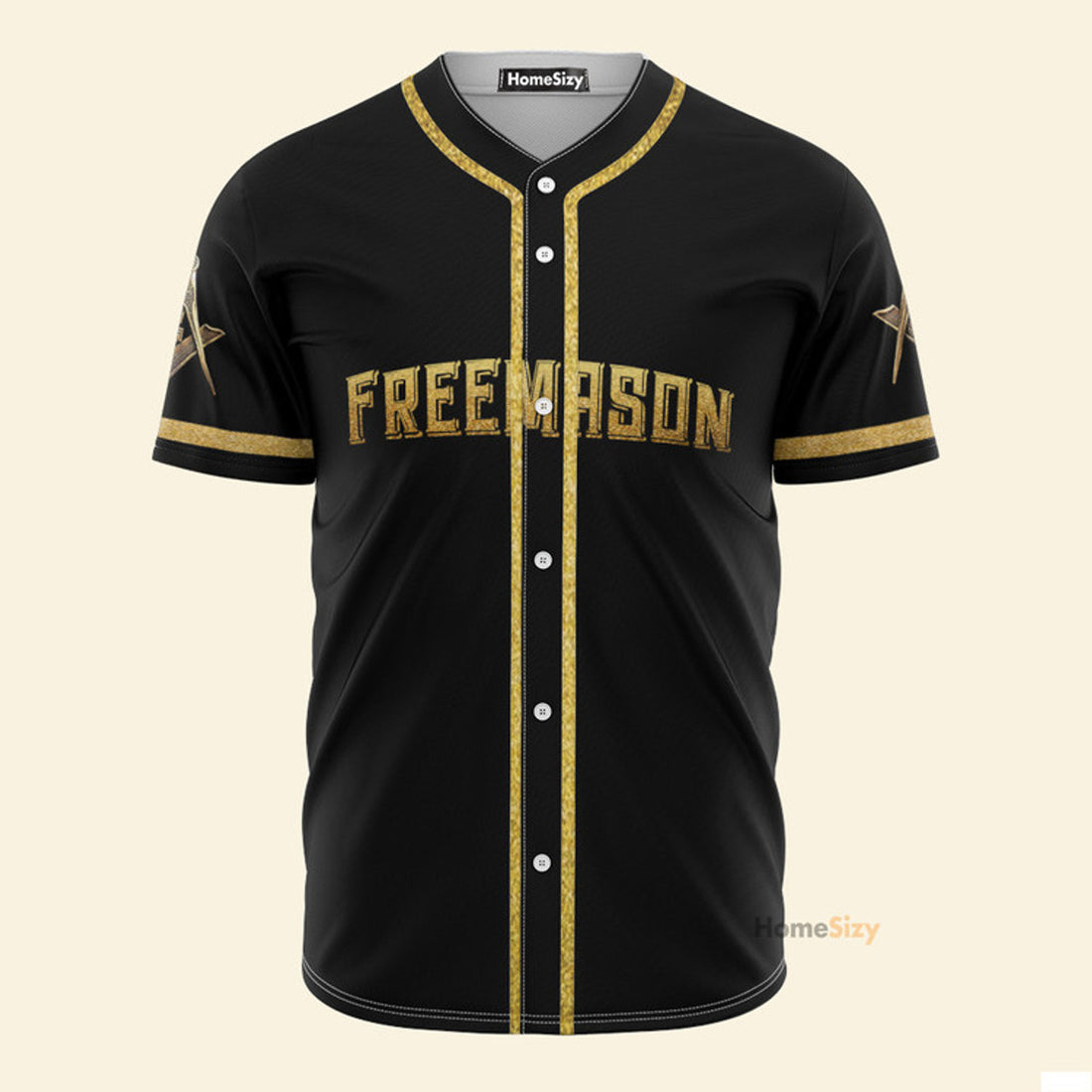 Custom Name Freemasonry Black - Personalized Baseball Jersey
