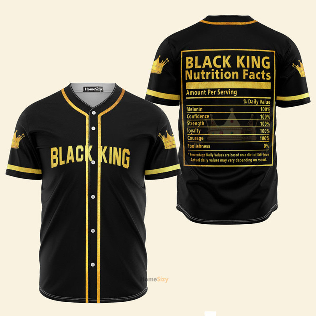 Black King Nutrition Facts - Baseball Jersey