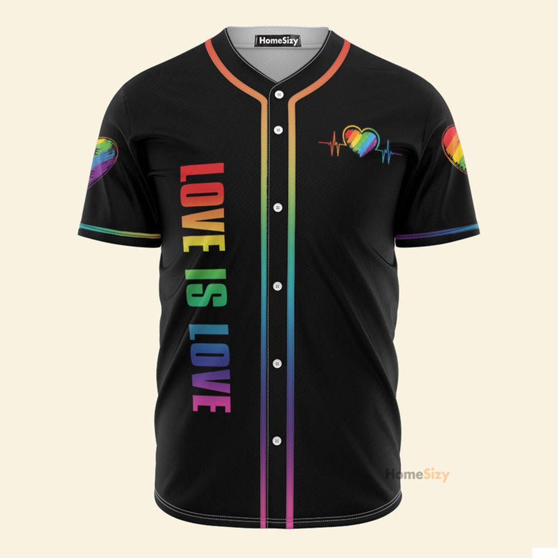 LGBT QR Love Is Love - Personalized Baseball Jersey
