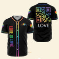 LGBT QR Love Is Love - Personalized Baseball Jersey