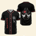 Custom Name Native American Foot Bear Black Red - Personalized Baseball Jersey