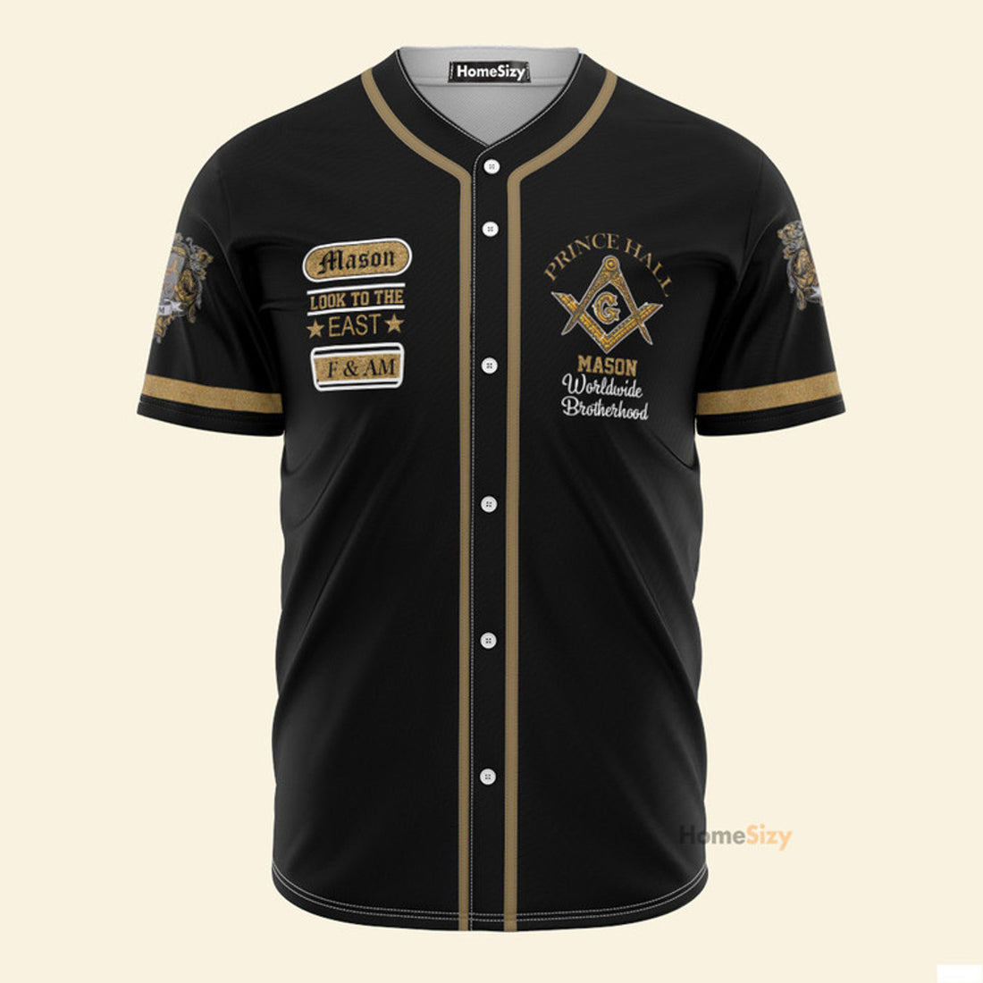 Custom Name Freemason Hall Look To The East - Personalized Baseball Jersey