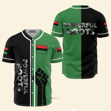 Powerful Roots Green - Personalized Baseball Jersey