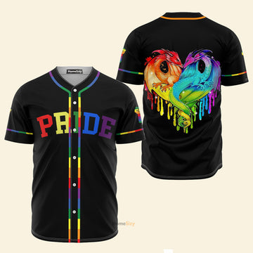 LGBT Pride Dragon heart - Baseball Jersey
