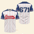 Guam Seal White Red Stripes - Baseball Jersey