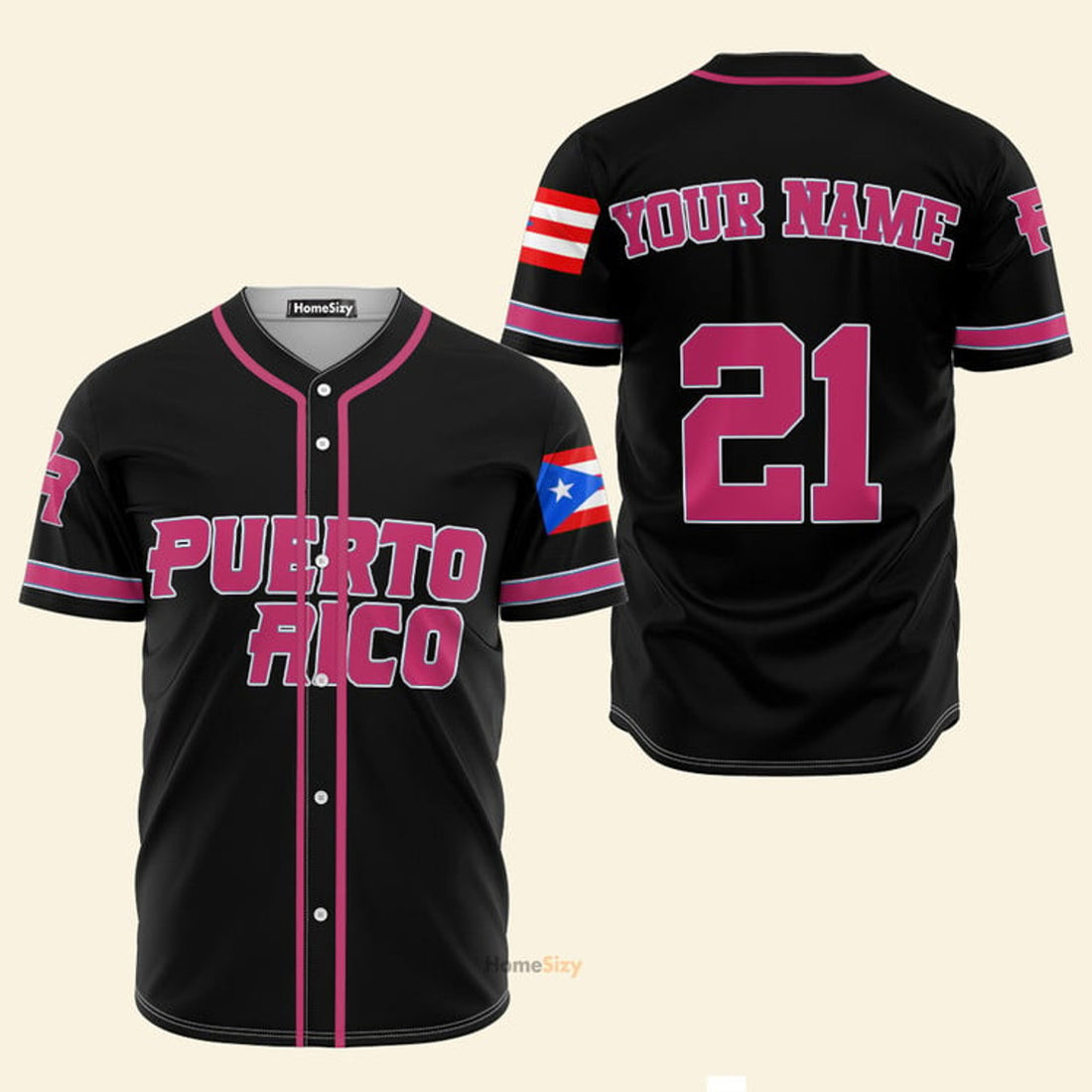 Custom Name Puerto Rico - Personalized Baseball Jersey