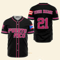Custom Name Puerto Rico - Personalized Baseball Jersey