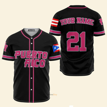 Custom Name Puerto Rico - Personalized Baseball Jersey