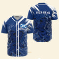 Custom Name Scotland Lion Grunge - Personalized Baseball Jersey