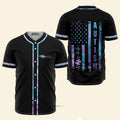 Autism Puzzle Hologram American Flag - Baseball Jersey
