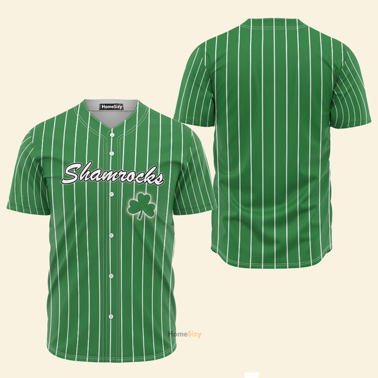 Pinstripe Shamrock Irish Patricks Day - Baseball Jersey