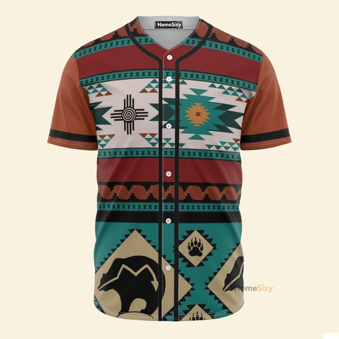 Running Bear Native American - Baseball Jersey