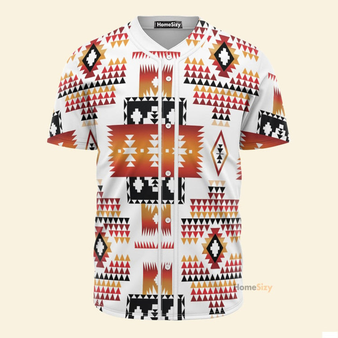 White Tribes Pattern Native American - Baseball Jersey