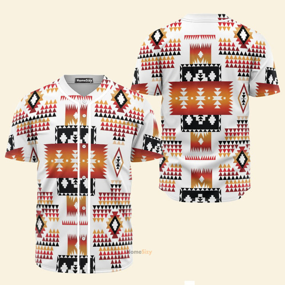 White Tribes Pattern Native American - Baseball Jersey