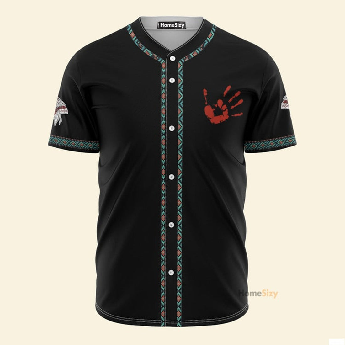 Native American Hand Headdress - Baseball Jersey