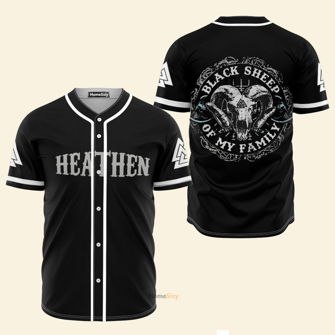 Add to Wish List Share Facebook Email Print Twitter Pinterest Black Sheep Of My Family Heathen Viking - Baseball Jersey