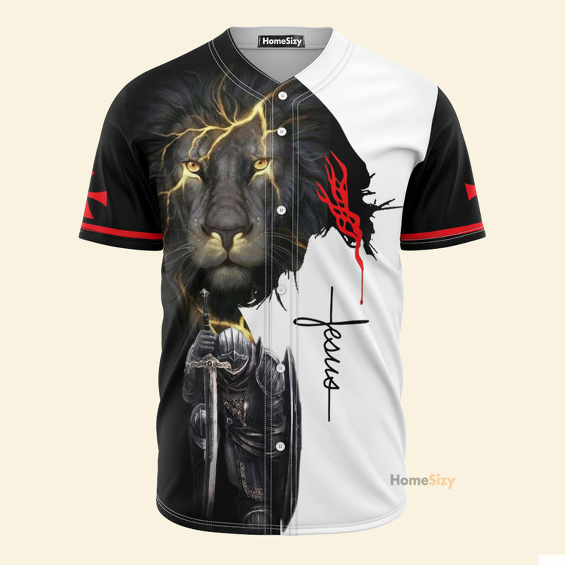 August Man A Child Of God Jesus A Warrior Of Christ Lion - Baseball Jersey