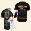 August Man A Child Of God Jesus A Warrior Of Christ Lion - Baseball Jersey
