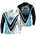 FUNSTUFFPRINT Custom Bowling Long Sleeve Polo Shirts, I'M Not Swearing, I'M Using My Bowling Words Blue Bowl Shirts