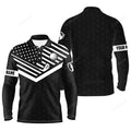 FUNSTUFFPRINT Men Golf Long Sleeve Polo Shirts, Golf American Flag Custom Patriotic Golf Shirt For Mens