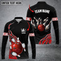 FUNSTUFFPRINT Bowling And Breaking Pins Multicolor Option Customized Name Long Sleeve 3D Shirt