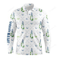 FUNSTUFFPRINT Men long sleeve golf tops, custom name pattern shirts, personalized gifts for golf lovers