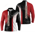 FUNSTUFFPRINT Personalized Men Long sleeve polo Bowling Shirt, Flame Bowling Ball and Pins bowling jerseys for men Bowler