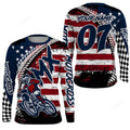 FUNSTUFFPRINT Custom Motocross Jersey, Men American Flag Dirt Bike Shirt, MX Off-Road Motorcycle 3D Long Sleeve T-Shirt