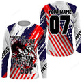 FUNSTUFFPRINT Custom Patriotic Dirt Bike Jersey, When in Doubt Throttle It out American Motocross 3D Long Sleeve T-Shirt