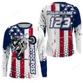 FUNSTUFFPRINT Custom Patriotic Custom Motocross Jersey, Adult MX Racing Dirt Bike Offroad Motorcycle Racewear 3D Long Sleeve T-Shirt