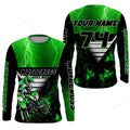 FUNSTUFFPRINT Custom Xtreme dirt bike custom green MX jersey, kid men women Motocross racing motorcycle 3D Long Sleeve T-Shirt