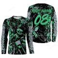 FUNSTUFFPRINT Custom Supercross Jersey Custom Number & Name Motorcycle Riding Shirt Off-Road Dirt Bike Racing 3D Long Sleeve T-Shirt