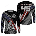 FUNSTUFFPRINT Custom American Quad Racing Jersey Men Women, ATV Motocross Off-road Shirt Patriotic ATV Racing 3D Long Sleeve T-Shirt