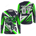 FUNSTUFFPRINT Custom Racing Jersey Green, Men Women Dirt Bike Shirt, Supercross Motocross 3D Long Sleeve T-Shirt
