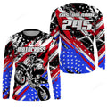 FUNSTUFFPRINT Custom USA Flag Motocross Jersey Kid Men, Custom Dirt Bike Shirt, MX Racing Off-Road Motorcycle 3D Long Sleeve T-Shirt