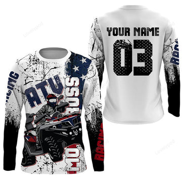 FUNSTUFFPRINT Custom Bike Shirt, American Flag Off-road , ATV Motocross Jersey 3D Long Sleeve T-Shirt