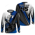 FUNSTUFFPRINT Custom ATV Motocross Jersey Blue, Bike Shirt Racing Adult Off-road 3D Long Sleeve T-Shirt