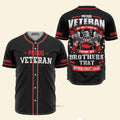 Custom Name Proud Veteran - Personalized Baseball Jersey