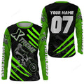 FUNSTUFFPRINT Custom Xtreme Motocross UV green MX jersey, biker racing shirt motorcycle 3D Long Sleeve T-Shirt