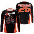 FUNSTUFFPRINT Custom Men MX Motocross , Dirt Bike Racing Shirt Riding Orange Motorcycle 3D Long Sleeve T-Shirt