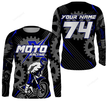 FUNSTUFFPRINT Custom Dirt bike jersey, motocross racing offroad motorcycle 3D Long Sleeve T-Shirt