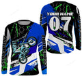 FUNSTUFFPRINT Custom Motocross racing jersey for men and women, dirt bike motorcycle off-road 3D Long Sleeve T-Shirt