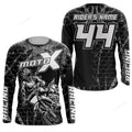 FUNSTUFFPRINT Custom dirt bike jersey men women, black Motocross off-road racing motorcycle 3D Long Sleeve T-Shirt
