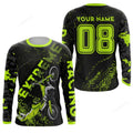 FUNSTUFFPRINT Custom dirt bike racing jersey men, UV camo motocross off-road motorcycle 3D Long Sleeve T-Shirt