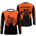 FUNSTUFFPRINT Custom motocross jersey orange men women, dirt bike extreme motorcycle off-road 3D Long Sleeve T-Shirt