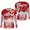 FUNSTUFFPRINT Custom Motocross , dirt bike jersey red MX racing shirt, extreme racewear 3D Long Sleeve T-Shirt