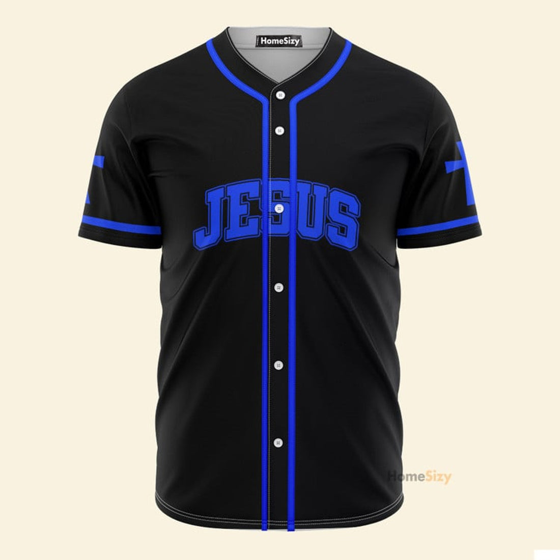 Amazing Jesus Lion King Blue And Black - Baseball Jersey