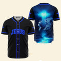 Amazing Jesus Lion King Blue And Black - Baseball Jersey