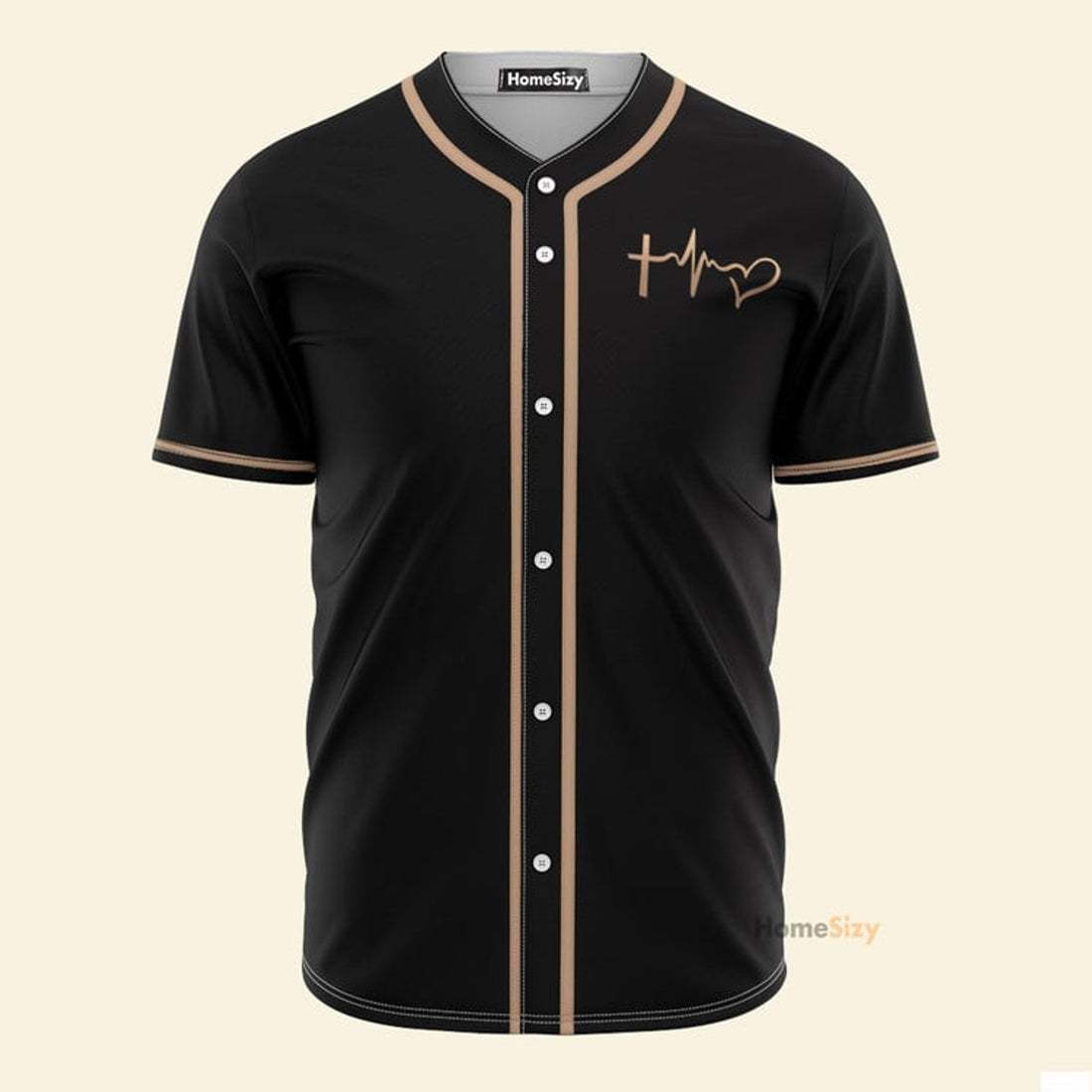 Jesus Has My Back Black And Golden - Baseball Jersey