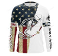FUNSTUFFPRINT Custom Bass Fishing American Flag Long Sleeve Fishing Shirts, Patriotic Fishing gifts 3D Long Sleeve T-Shirt